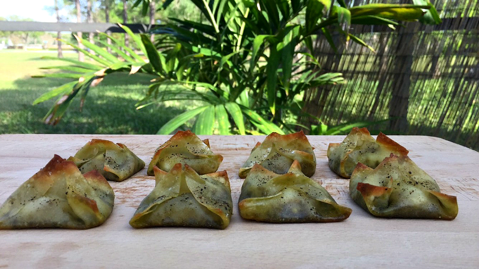 pesto.goat.cheese.wontons