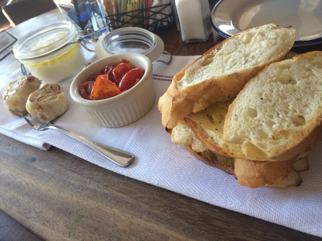 burrata and toast