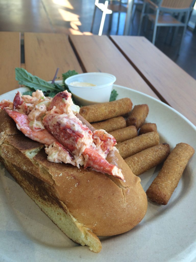 lobster roll at rexs seafood at the market