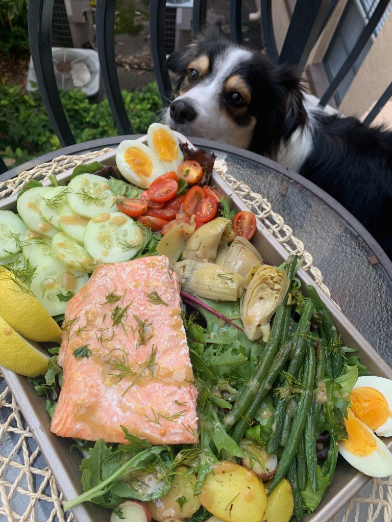 Grits and Salmon Niçoise