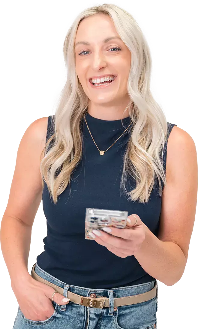 Megan Ware holding a phone